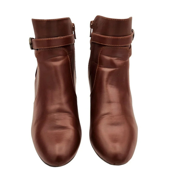 Bass Womens Angie Buckle Ankle Wedge Boots Booties Size 9M Brown - Picture 12 of 12